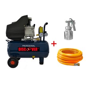 Compresor 2HP 20L 116PSI pistola y manguera DISCOVER