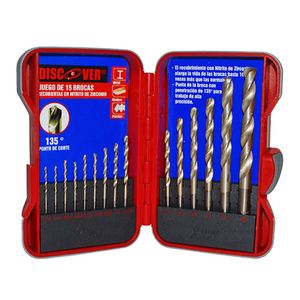 Brocas alta precision 1/16 a 3/8" Nitrito zirconio Jg 15Pz