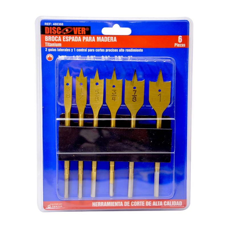 Broca-espada-3-8-a-1---Titanium-p-madera-Jg-6-Pz-