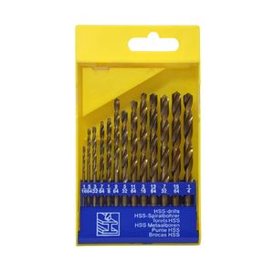 Broca H.S.S. 1/16 a 1/4" Brillantes Jgo. 13 pzs