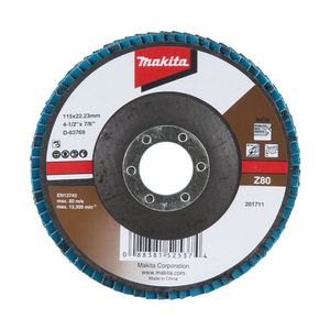 Disco flap en zirconio Grano 80 4.1/2" MAKITA D-63769
