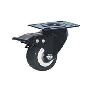 Rodachina giratoria con freno doble rodamiento negra PVC 50 mm  DISCOVER