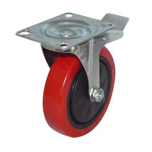 Rodachina giratoria con freno PVC 125 mm 5"  DISCOVER