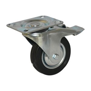 Rodachina giratoria con freno, industrial gris 100 mm 4"  DISCOVER