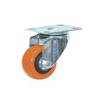 Rodachina-giratoria-doble-rodamiento-Naranja-PVC-40-mm