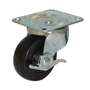 Rodachina giratoria tipo americano con freno Negra 50 mm 2"  DISCOVER