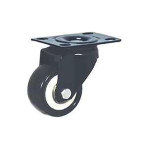 Rodachina giratoria, doble rodamiento negra PVC 40 mm  DISCOVER