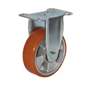 Rodachina PU fija Aluminio, doble rodamiento 125 mm 5"  DISCOVER
