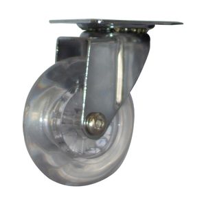 Rodachina PU giratoria rueda transparente 75 mm 3"  DISCOVER