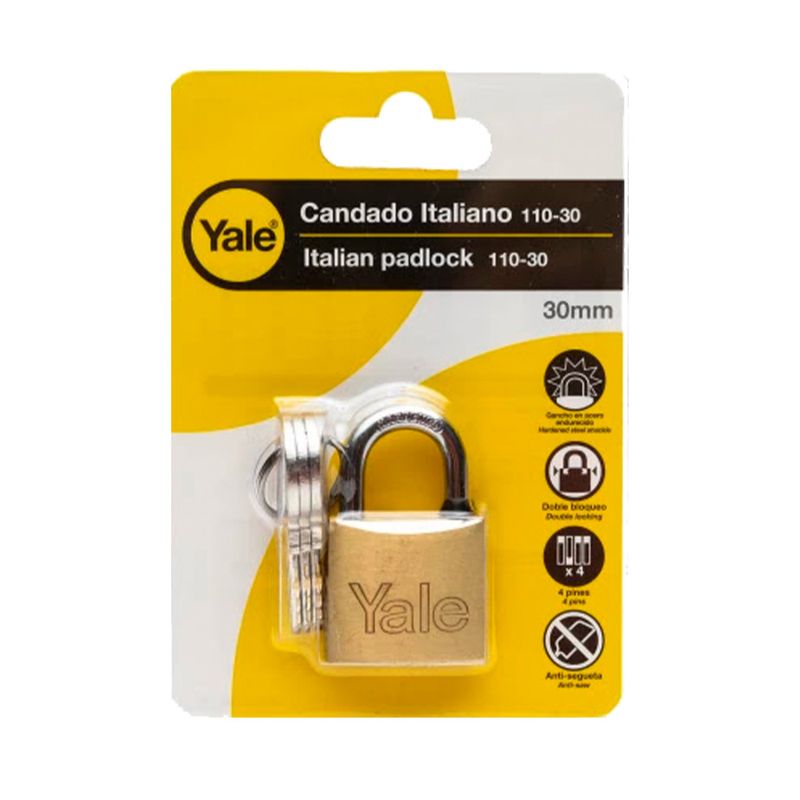 Candado-serie-ITALIANO-110-doble-bloqueo-30-mm-BL-YALE