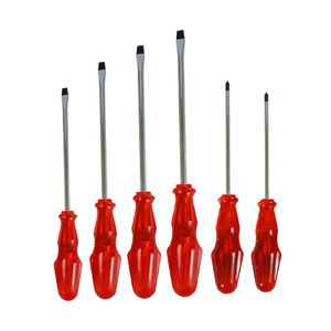 Destornillador Juego 6 piezas mango anatomico rojo 3 a 6"  DISCOVER