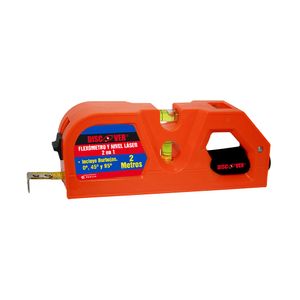 Flexómetro con nivel laser 2 burbujas DISCOVER 2m