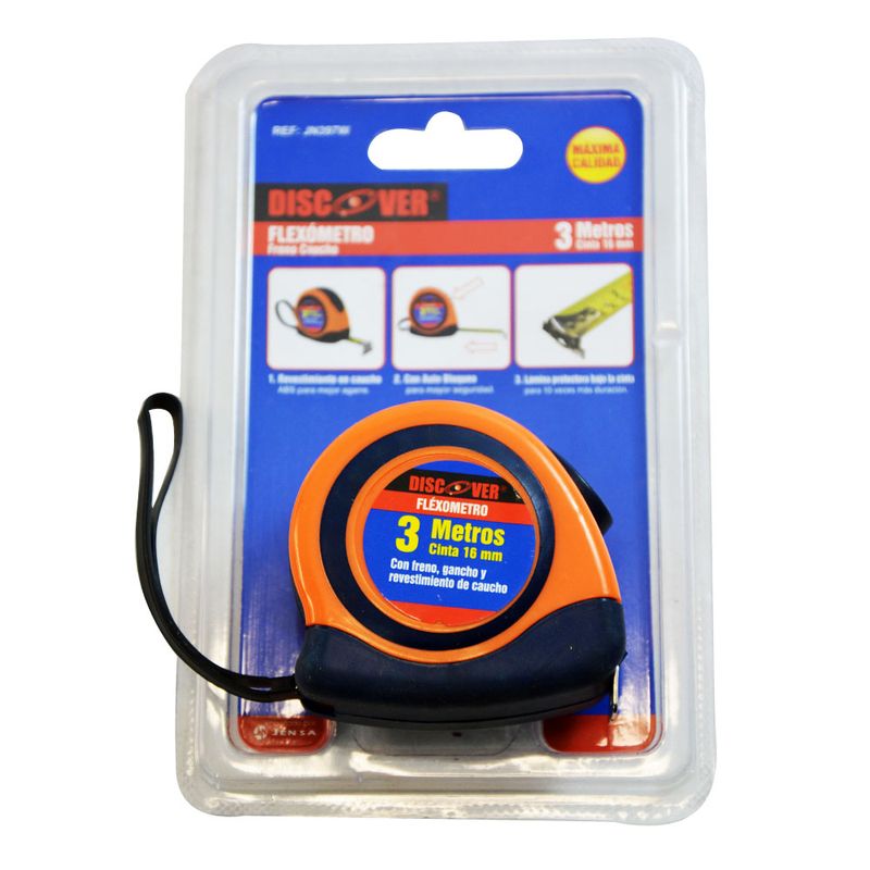 Flexometro-freno-caucho-DISCOVER-16mm-x-3m