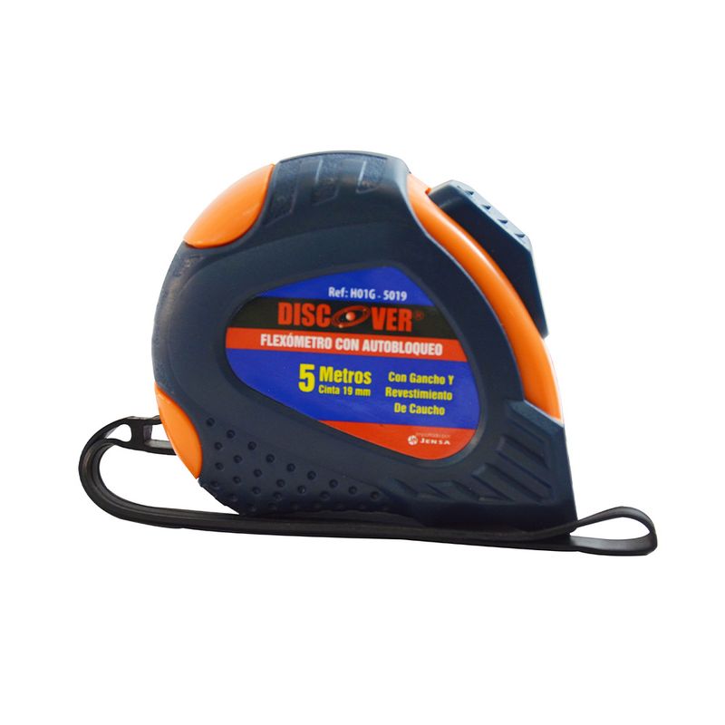 Flexometro-caucho-auto-bloqueo-DISCOVER-19mm-X-5m