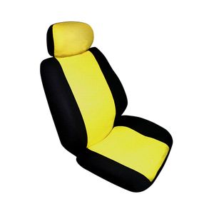 Forro asiento Autos Jg 6 Pz Amarillo-Negro Cuerina