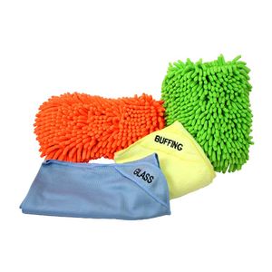 Kit 4 Pzs Guante, esponja, paño pulir y vídrios 40x40"  DISCOVER
