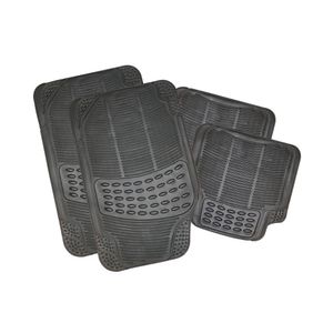 Tapete de goma para carro Jgo 4 pz Negro