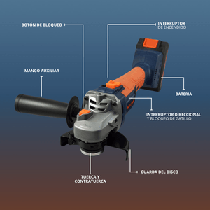 Pulidora 4.1/2" 20V 2 Baterías 2Ah Brushless estuche DISCOVER