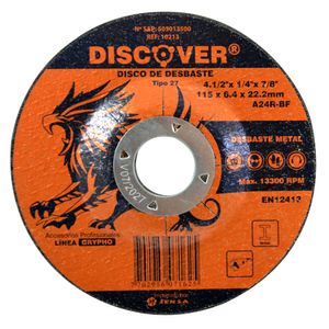 Disco desbaste metal 4.1/2"x 1/4"x 7/8" T27 DISCOVER