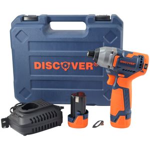 Atornillador de impacto 12V 2 baterias 2Ah Brushless Estuche DISCOVER​