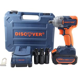 Llave de impacto 1/2" 20V 1 bateria 4Ah Brushless Estuche DISCOVER