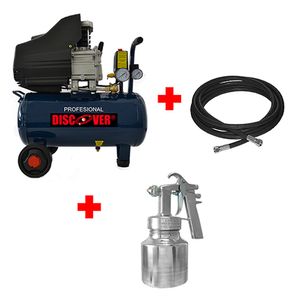 Combo Compresor 3.5 HP 25L JN34 con Pistola 472C y Manguera de 200 lbs