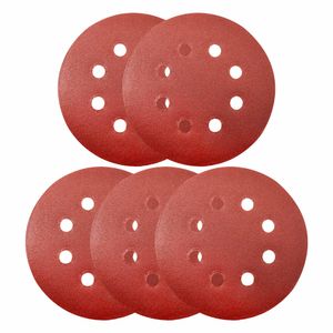 Lija disco con velcro 5" (127mm) 8 huecos, P 120 x 5 unidades DISCOVER